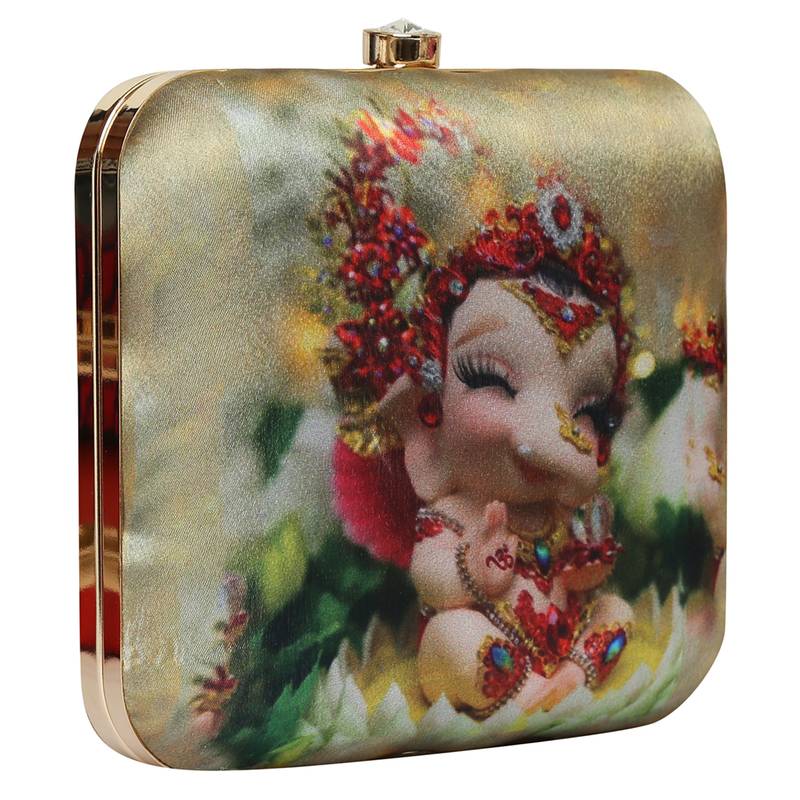 Worthy Enterprises Lord Ganesha Printed Clutch for Womens & Girls