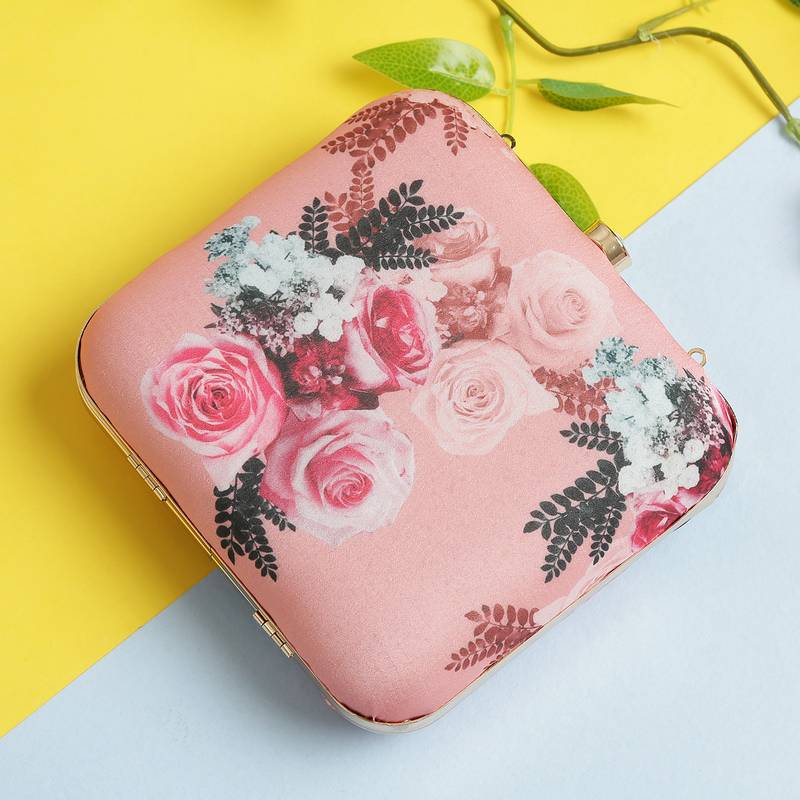 Worthyy Enterprises Print Clutch with Detachable Sling Bag (Multicolour)