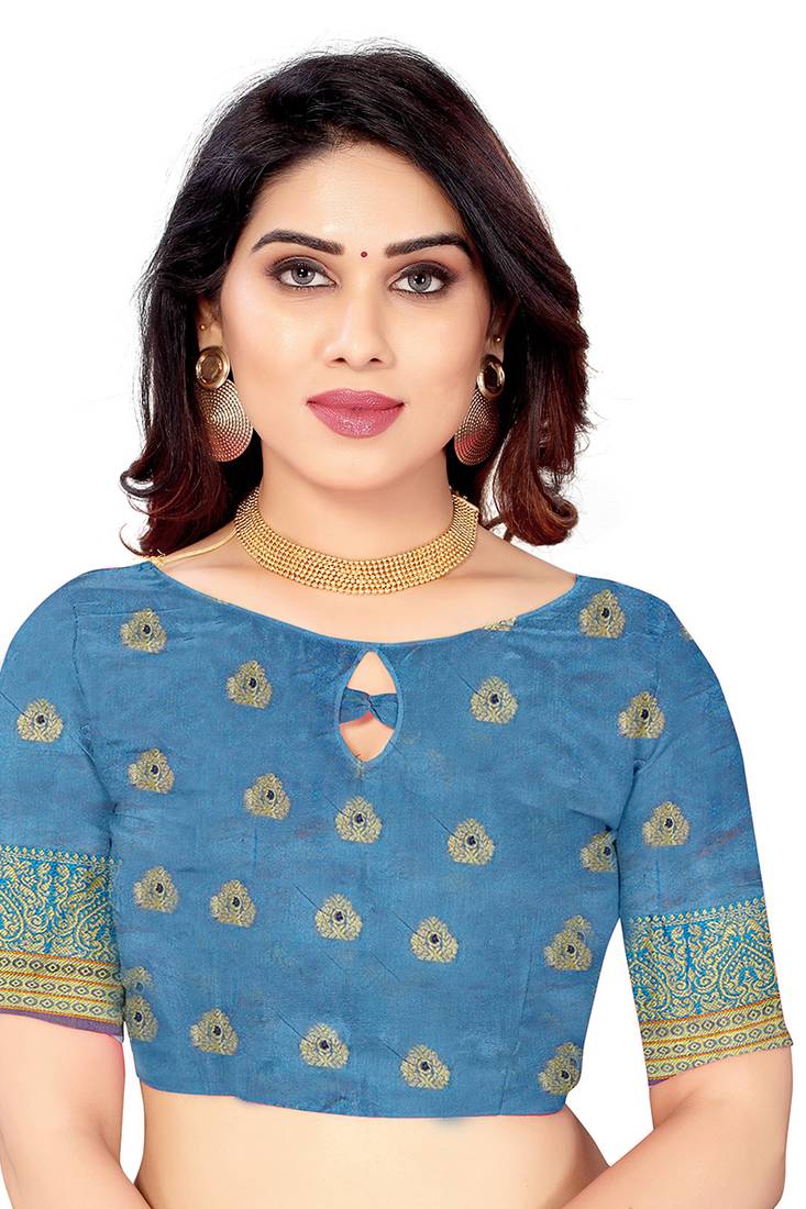 pink woven cotton silk saree with zari work