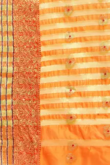 Green Woven Cotton Silk Saree With Blouse
