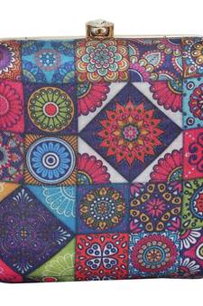 Worthy Enterprises Multicolor Printed Clutch for Womens & Girls