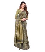 Purple woven organza saree with blouse