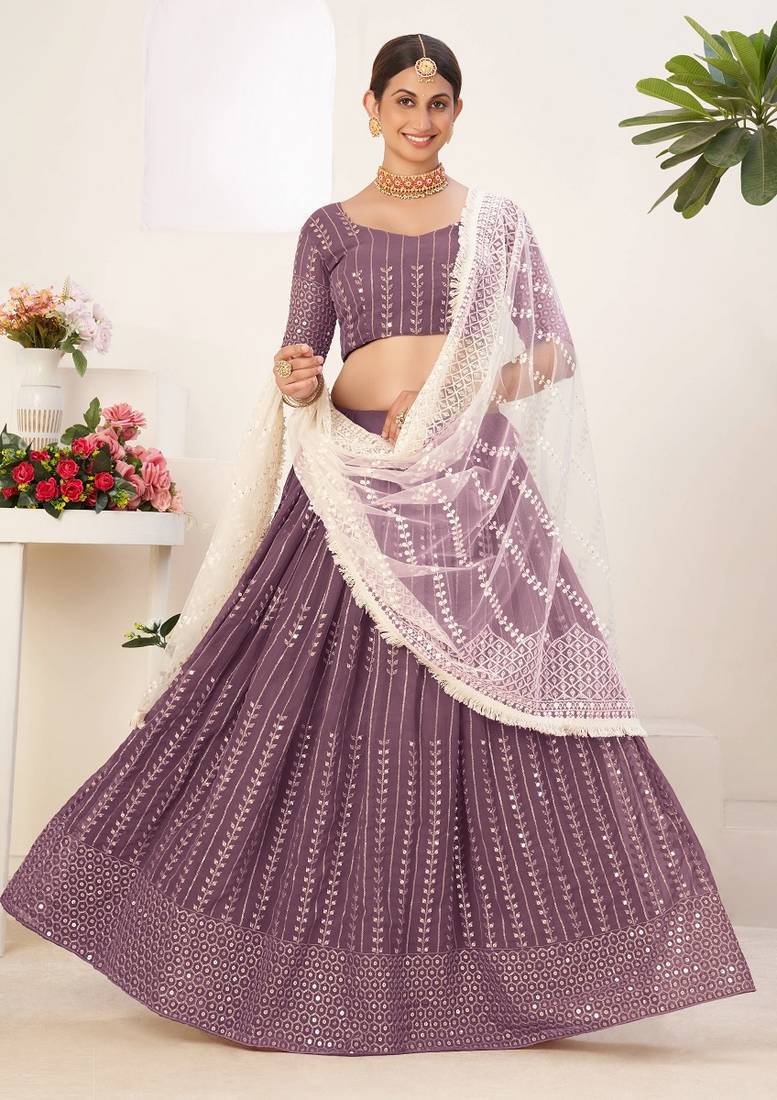 WEDDING SEASON SPECIAL TWILIGHT LAVENDER COLOR LEHNAGA CHOLI SET   