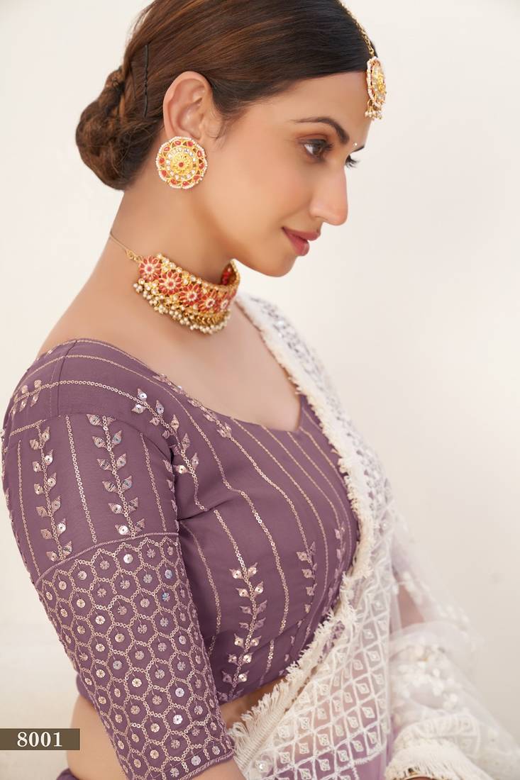 WEDDING SEASON SPECIAL TWILIGHT LAVENDER COLOR LEHNAGA CHOLI SET   