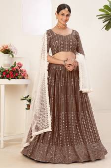WEDDING SEASON SPECIAL CARAMEL COLOR LEHNAGA CHOLI SET   
