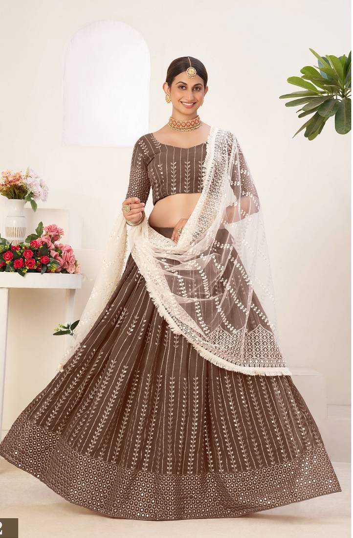 WEDDING SEASON SPECIAL CARAMEL COLOR LEHNAGA CHOLI SET   