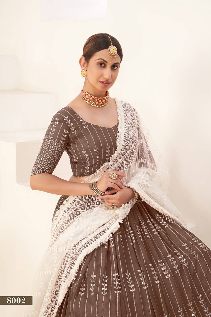 WEDDING SEASON SPECIAL CARAMEL COLOR LEHNAGA CHOLI SET   