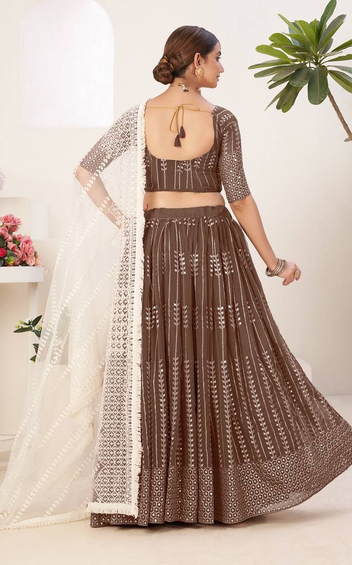 WEDDING SEASON SPECIAL CARAMEL COLOR LEHNAGA CHOLI SET   