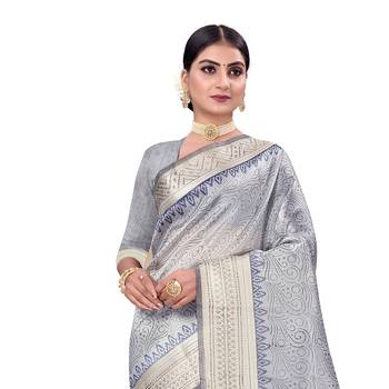 Purple woven art silk saree with blouse 2