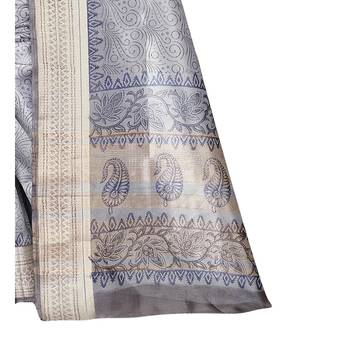 Purple woven art silk saree with blouse 3