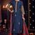 Blue pure russian silk embroidered diwali wear salwar suit