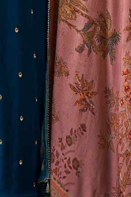 Wonderful pure crepe silk blue embroidered salwar suit with latkan 2