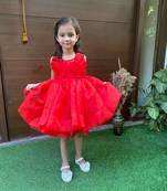 Girls Red organza/tissue Frocks & Dresses for christmas
