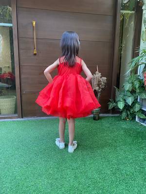 Girls Red organza/tissue Frocks & Dresses for christmas 4