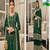 Bottle Green embroidery georget chinon stitched palazzo sawlar suits