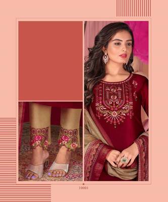 Maroon embroidery stitched churidar suits churidar salwar suits 2