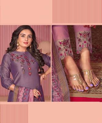 Light Purple embroidery stitched churidar suits churidar salwar suits 2