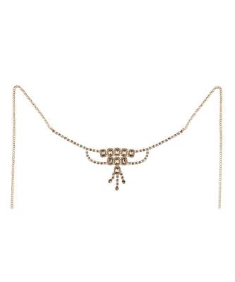 Traditional Gold Plated Floral Shaped Stone Studded Layers of hanging Chain Waist Band for Girls and Women 5