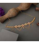 Traditional Gold plated Stone Studded with Layers of Pearl hanging Statement Waist Band for Girls and Women