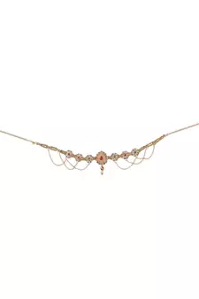 Traditional Gold plated Stone Studded with Layers of Pearl hanging Statement Waist Band for Girls and Women