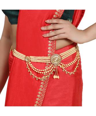 Traditional Gold Plated Multicolor Kundan and Stone Studded with Layered of Chains for Girls and Women 2