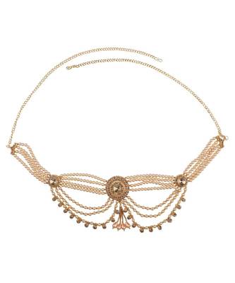 Traditional Gold Plated Multicolor Kundan and Stone Studded with Layered of Chains for Girls and Women 4