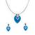 Paan Shape Oxidised Silver Plated Feroza Pendant Set