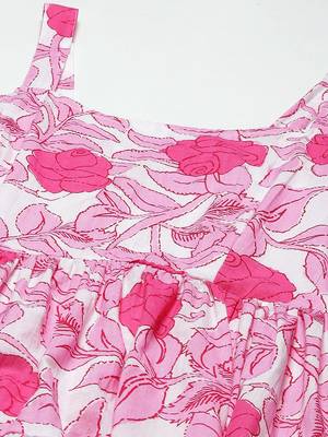 White printed cotton long-dresses 4