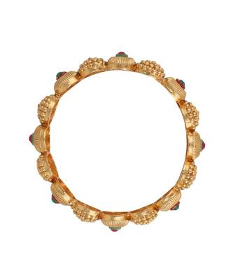Gold Plated Enameled Stone Studded Statement Bangles for Girls and Women 4