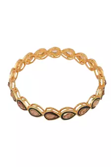 Gold Plated Kundan Studded Set of 4 Bangles for Girls and Women