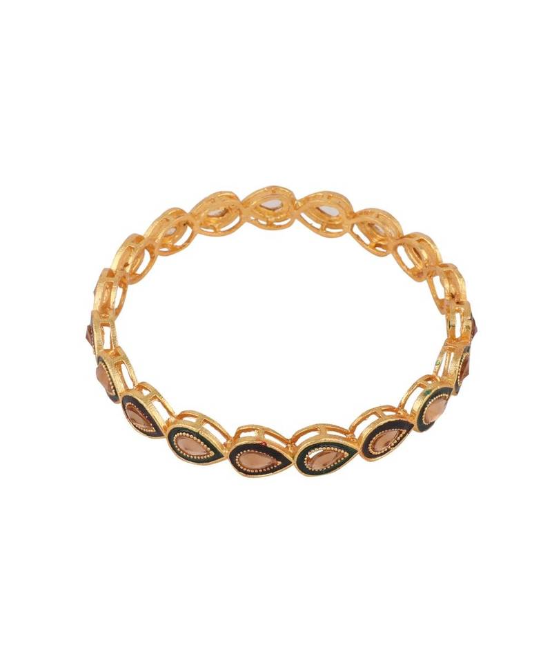 Gold Plated Kundan Studded Set of 4 Bangles for Girls and Women