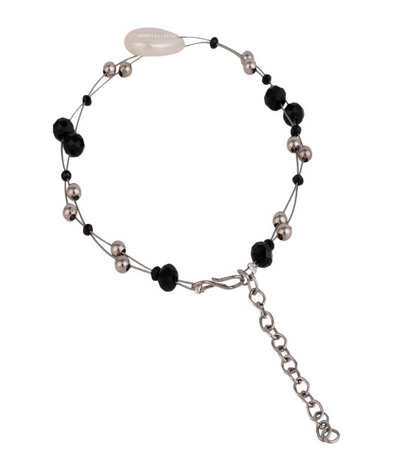 Gold Plated Structured Stone Studded Statement Anklets for Girls and Women