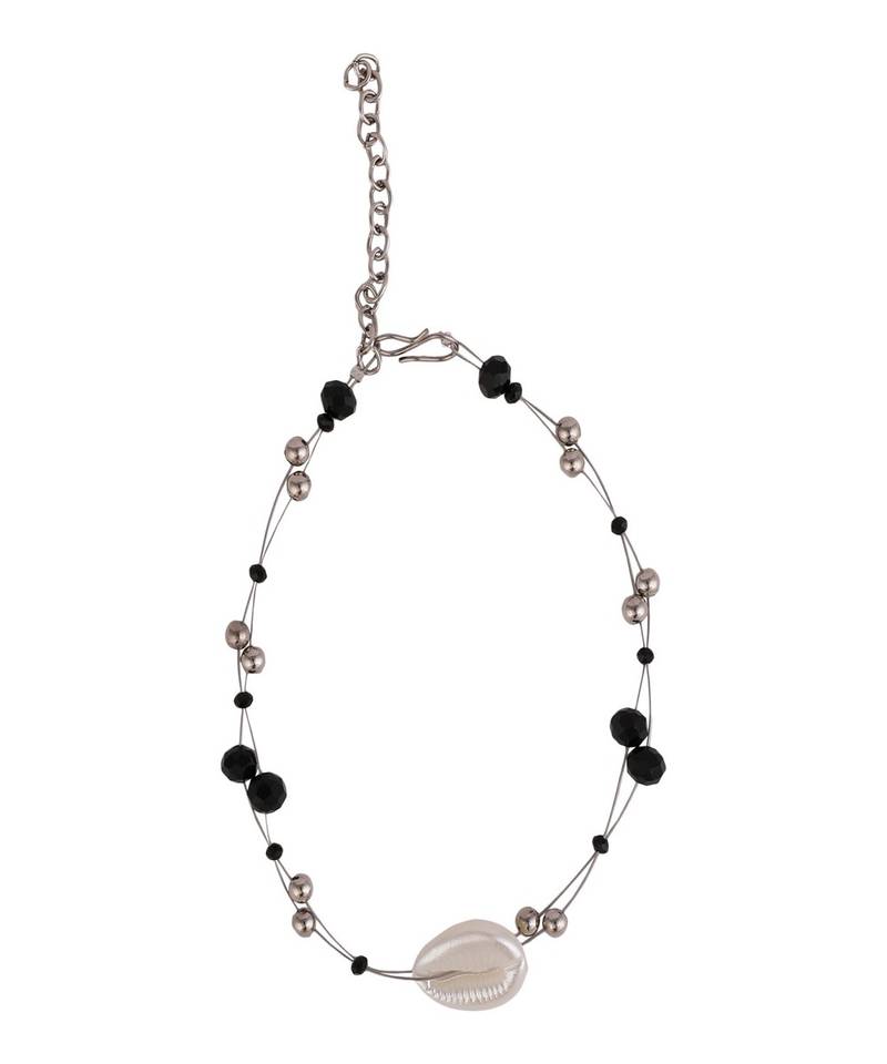 Gold Plated Structured Stone Studded Statement Anklets for Girls and Women