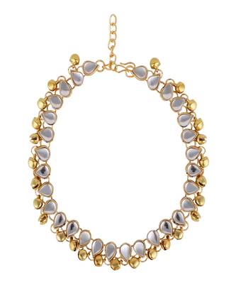 Ethnic Silver Plated Mirror and Ghungru Studded Statement for Girls and Women 2