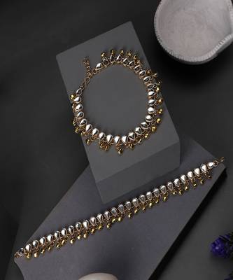 Ethnic Silver Plated Mirror and Ghungru Studded Statement for Girls and Women 5