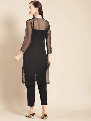 Black embroidered georgette chikankari-kurtis 2