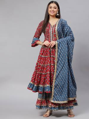Maroon gotta patti cotton salwar 1