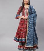 Maroon gotta patti cotton salwar