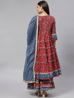 Maroon gotta patti cotton salwar 2
