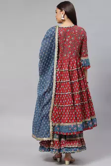 Maroon gotta patti cotton salwar