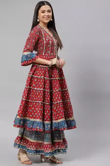 Maroon gotta patti cotton salwar