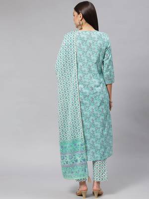 Sea-green gotta patti cotton salwar 2