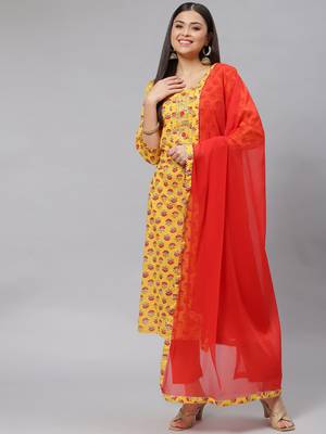Yellow sequins cotton salwar 1