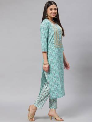 Sea-green gotta patti cotton salwar 3