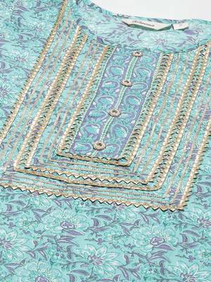 Sea-green gotta patti cotton salwar 4
