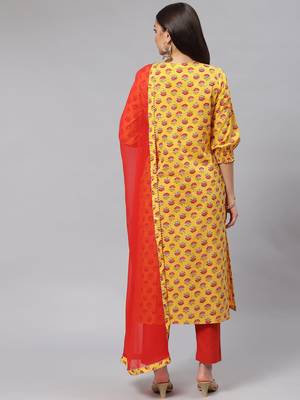Yellow sequins cotton salwar 2