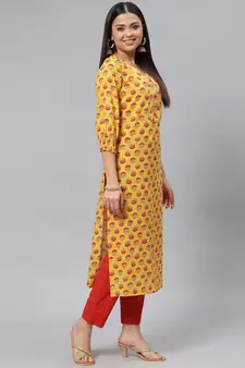 Yellow sequins cotton salwar