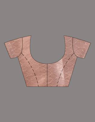 HOUSE OF BEGUMs Handloom Beige Organza Saree with Blouse Piece 5
