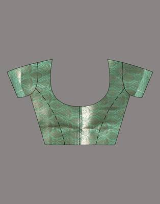 HOUSE OF BEGUMs Pure Organza Firozi With Meena Work with Blouse Piece 5