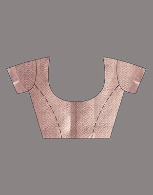 HOUSE OF BEGUMs Pure Organza Pink With Meena Work with Blouse Piece 5